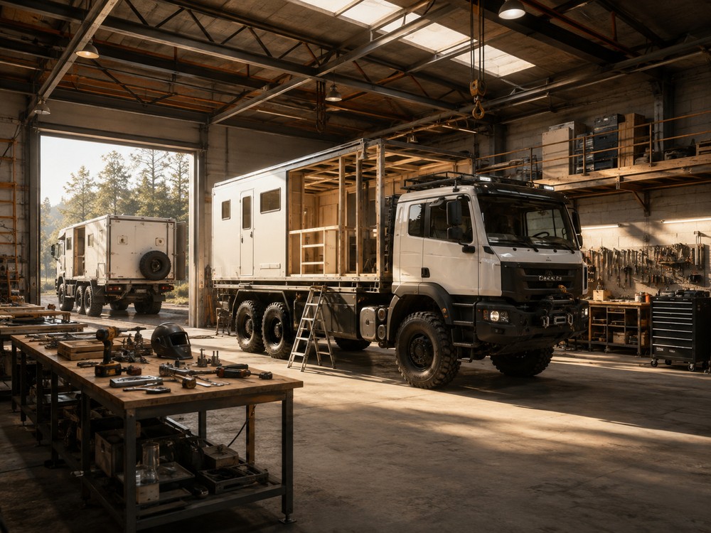 Camion d’expédition tout-terrain en autoconstruction