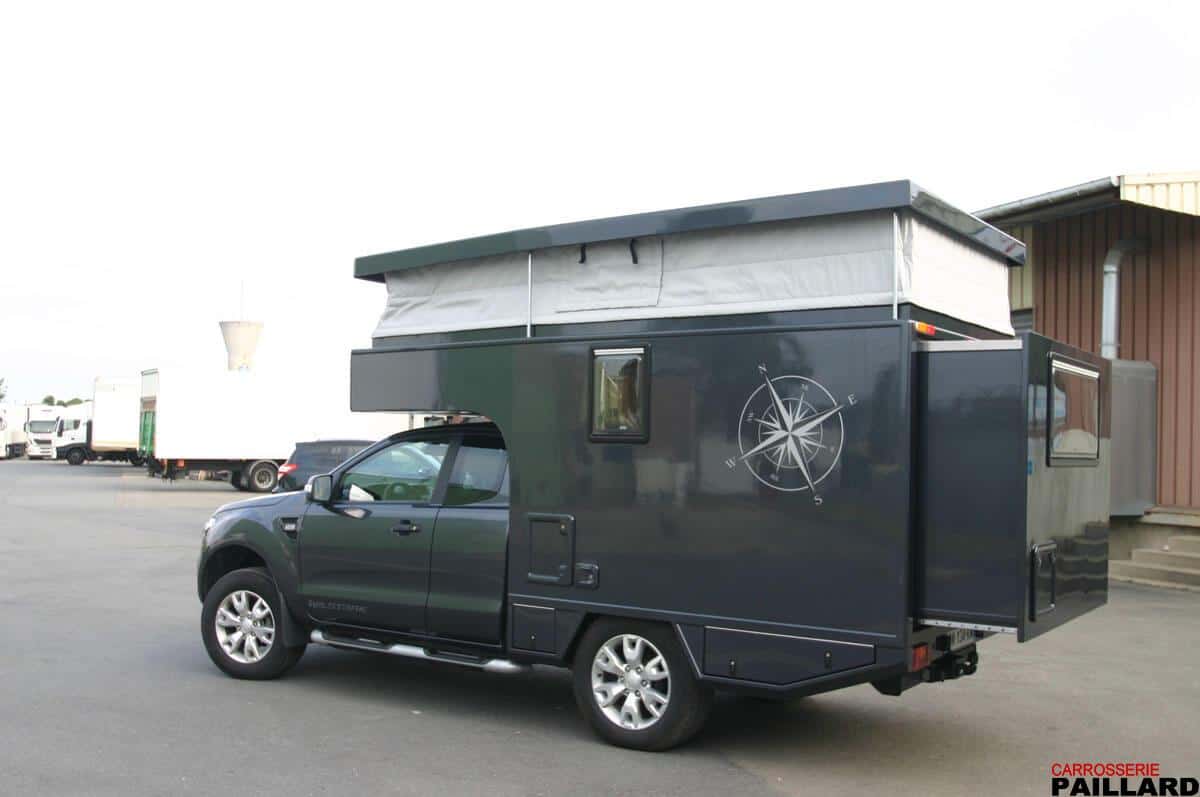 Vue extérieure de Camping-car Pick-up Ford Ranger.